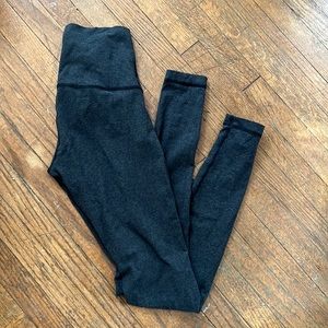 Lululemon Wunder Under Pant *Cotton (Roll Down) Heathered Black